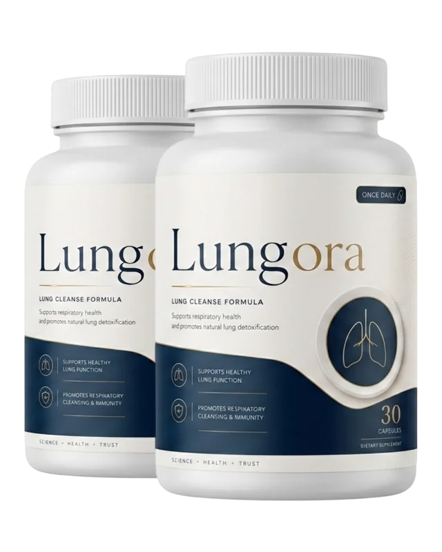 LungOra lung cleanse formula, two 30-capsule bottles