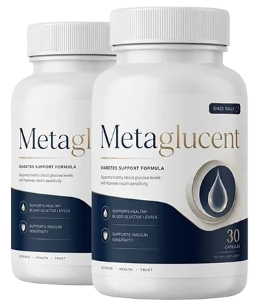 Metaglucent bottles with a 30-capsule glucose-support label